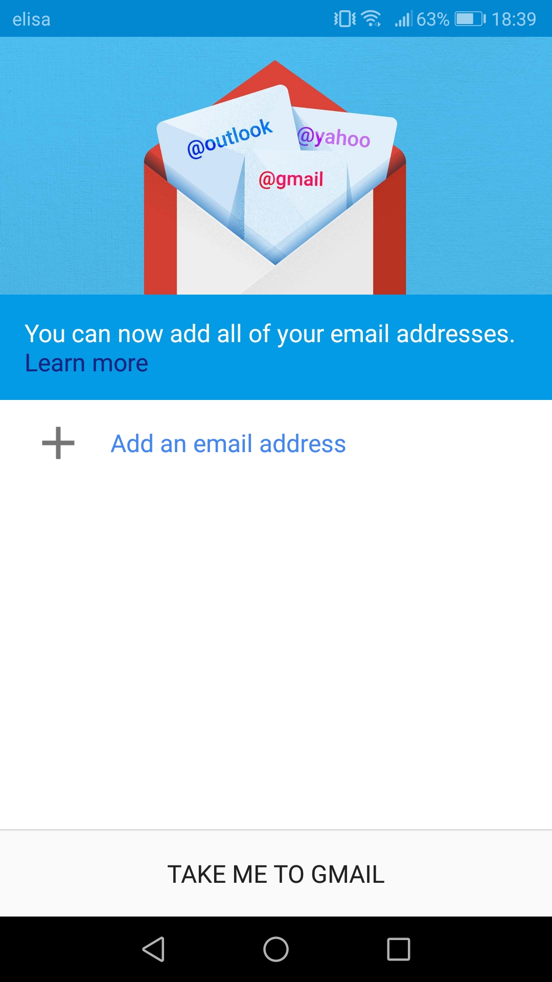 Setting up an e-mail in Android 