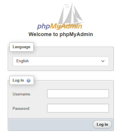 logging into phpMyAdmin