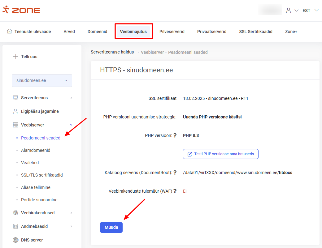 New Relic'u seadistamine Minu Zone keskkonnas